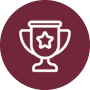 A trophy icon in a maroon circle.
